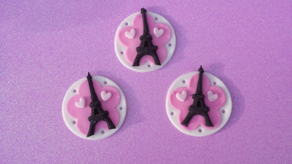 Eiffel Tower Cupcake Toppers- Paris Party.Fondant Eiffel tower cupcake topper. Paris birthday theme Il_570xn