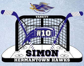 DIGITAL FILE Hockey Sign, Door Tag Hockey Tournament Sign, Custom Hockey Door Signs, Door Hanger, Locker Tag, Hockey Printable Signs Quick