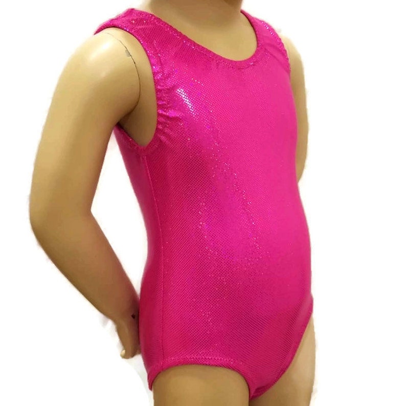 Girls Size 6 Child Medium Leotard Girls Hot Pink Sparkle Gymnastics Leotard Size 6 Girls Gymnastics Leotard