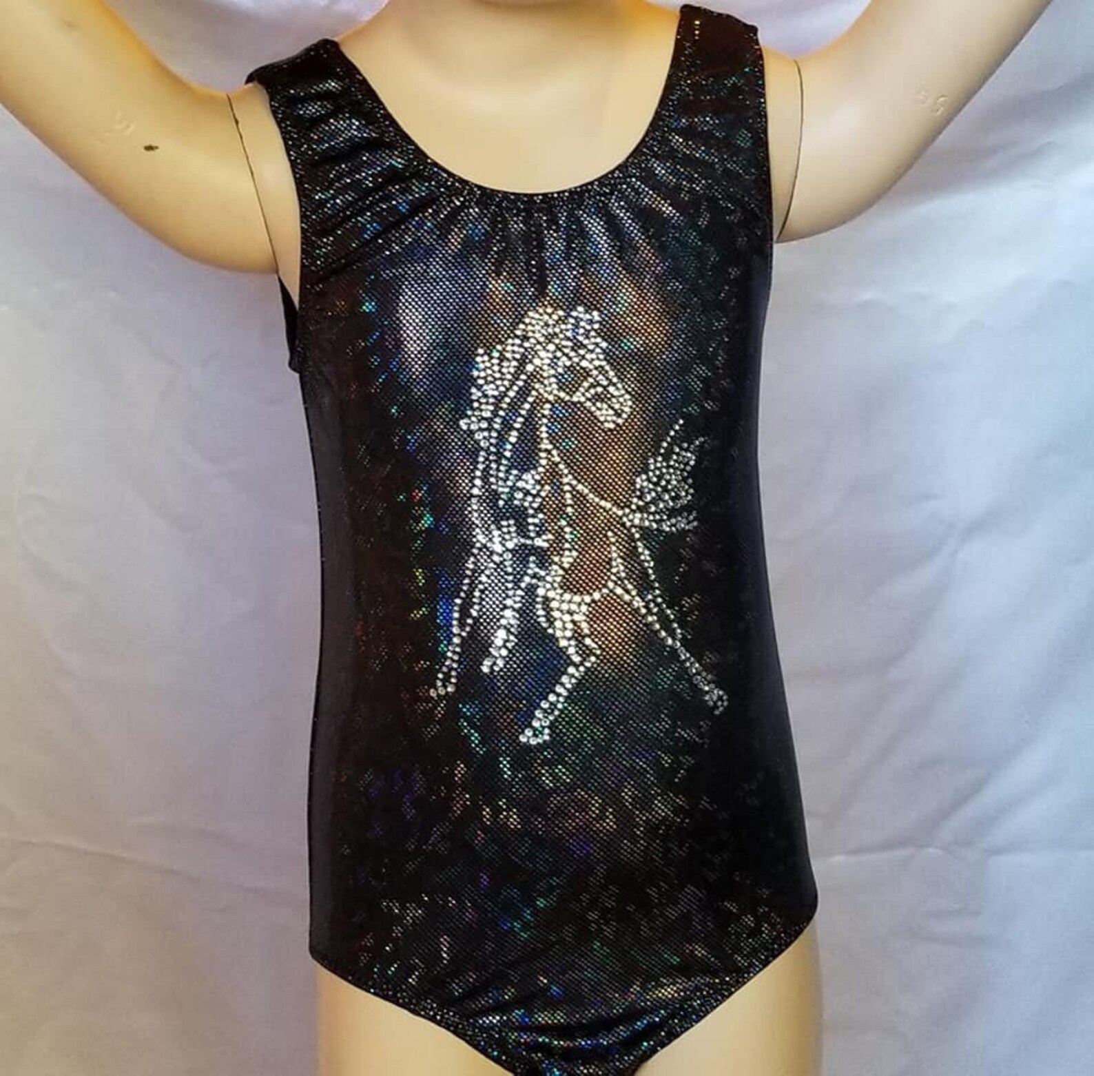 Girls Size 7 Gymnastics Leotard Rearing Rhinestone Horse Etsy