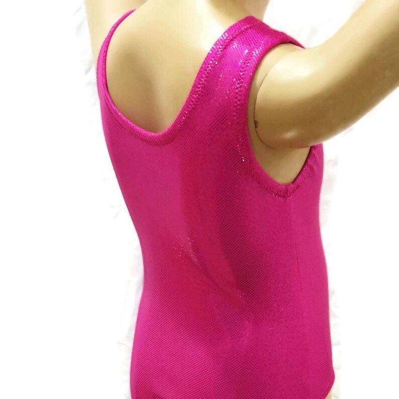 Girls Size 6 Child Medium Leotard Girls Hot Pink Sparkle Gymnastics Leotard Size 6 Girls Gymnastics Leotard