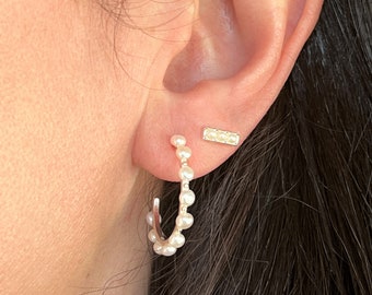 Pearl Hoop Earrings