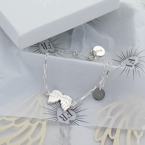 Angel wing charm bracelet deals