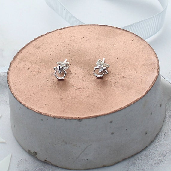 Gold cake cheap bee earrings