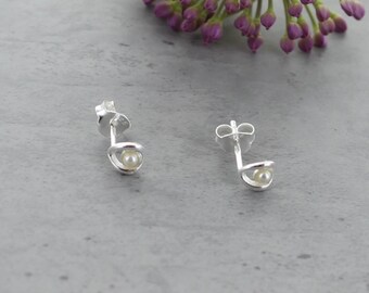 Petite Teardrop Pearl Stud Earrings