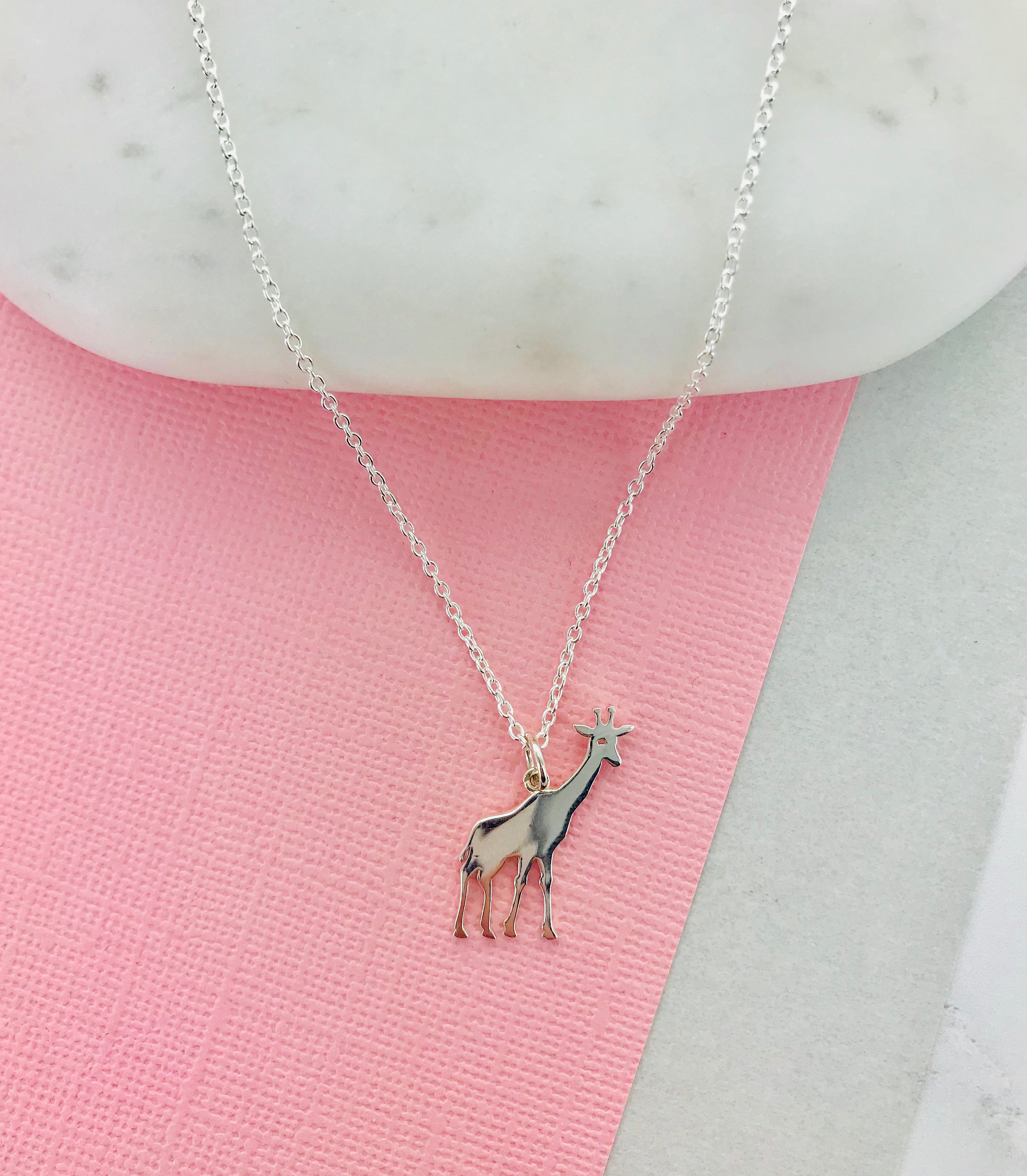 Giraffe necklace silver best sale