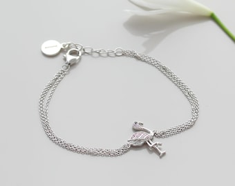 Flamingo Pink Zircon Personalised Bracelet