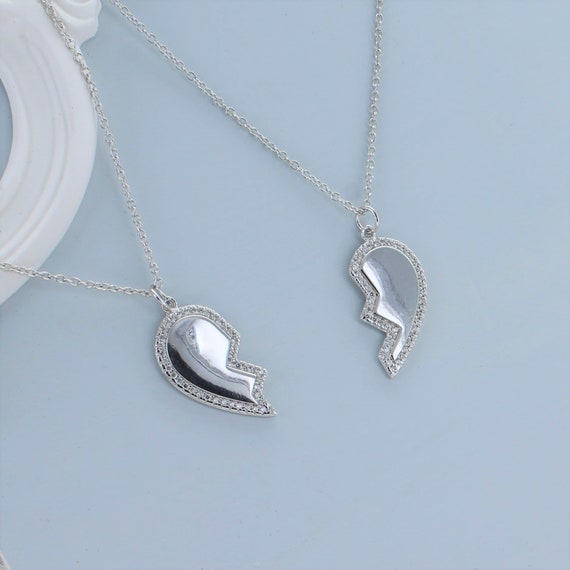 Broken Hearts Twin Charm Necklace