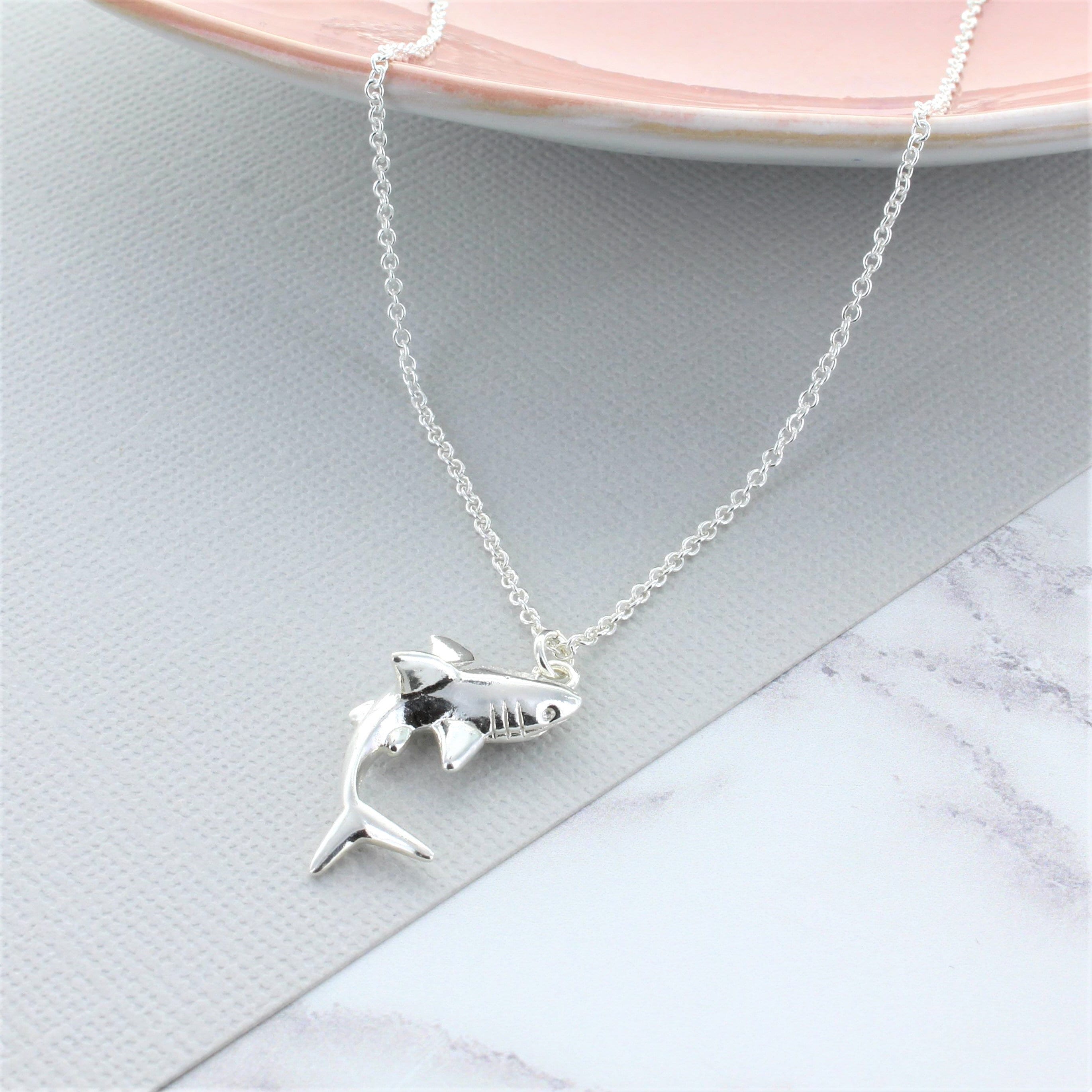 Sterling silver shark best sale necklace