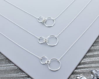 Infinity Family Ring Necklace Silver