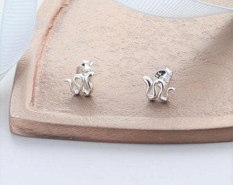 Sterling Silver Snake Stud Earrings