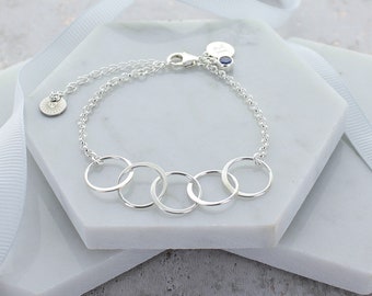 50th Birthday Personalised Infinity Link Bracelet