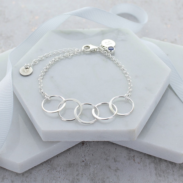 50th Birthday Personalised Infinity Link Bracelet