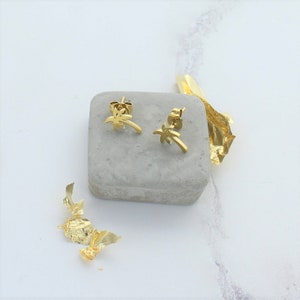 Little Gold Plated Palm Tree Stud Earrings