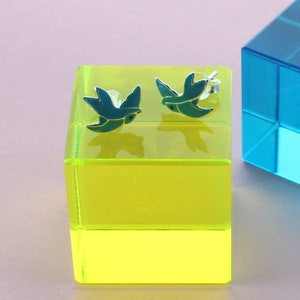 Little Blue Lovebird Stud Earrings