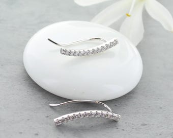 Zircon Climber Earrings