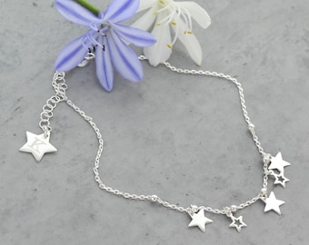 Star Charms Personalised Ankle Bracelet