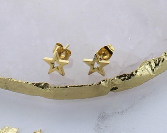 Gold plated Star Stud Earrings