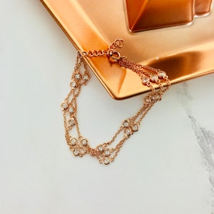 Triple Chain Cubic Zirconia Bracelet