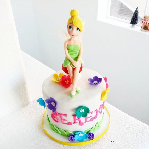 Tinkerbell Fondant Cake Topper Etsy