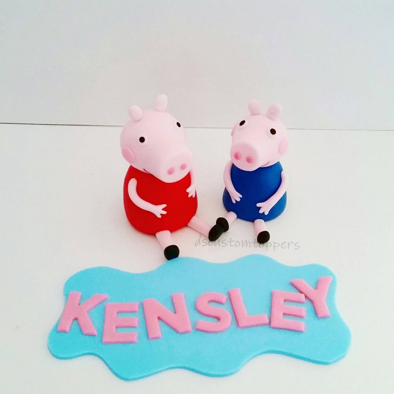 Peppa pig fondant cake topper