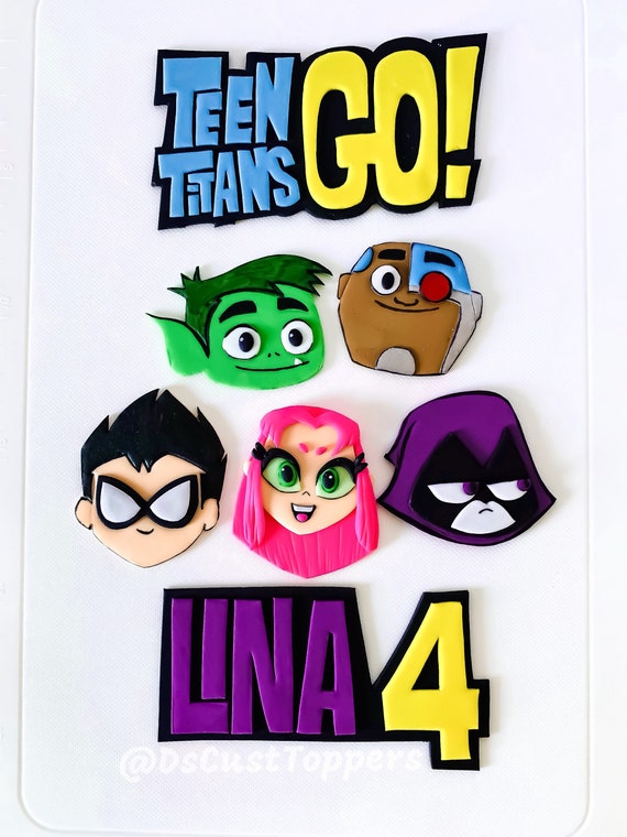Teen Titans Cake Topper. Teen Titans go. Fondant Cake | Etsy