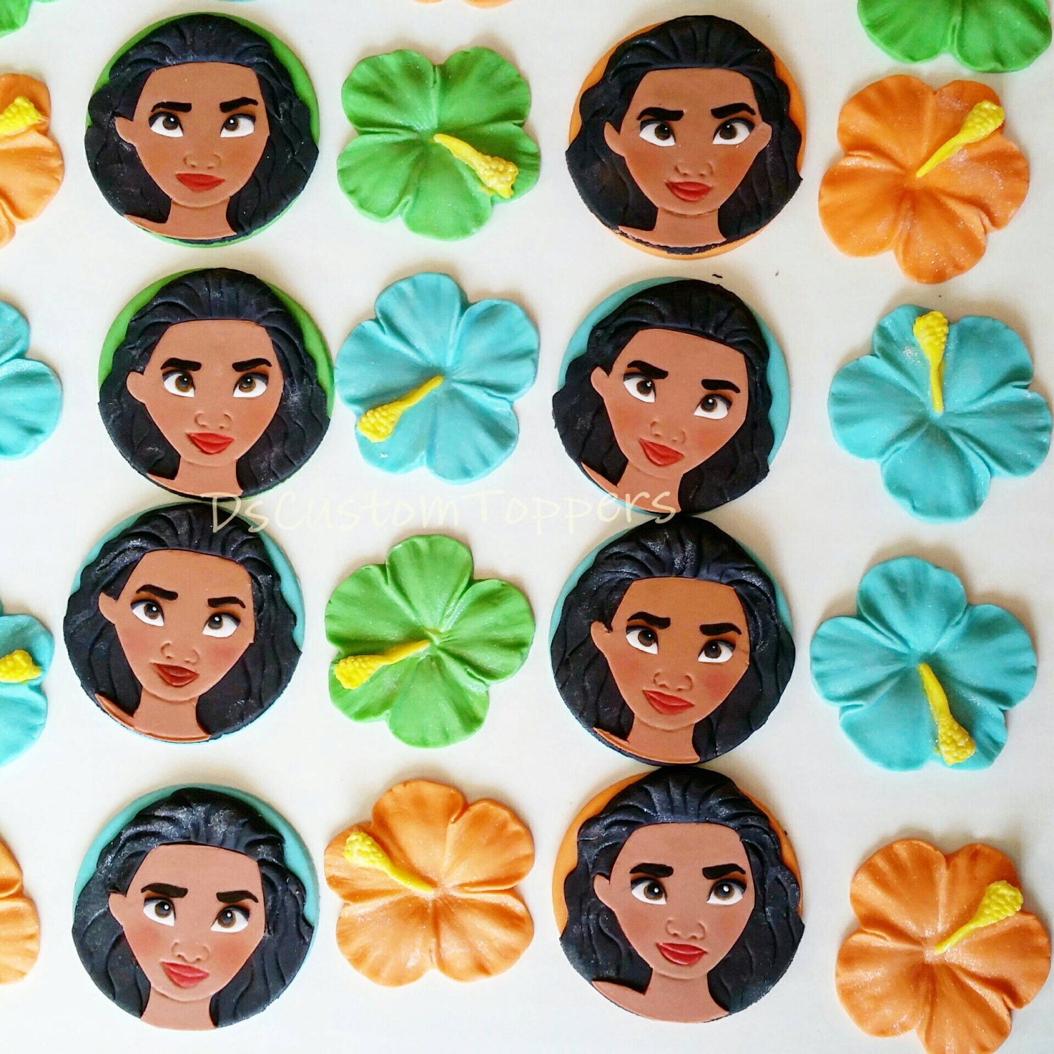 Moana Cupcake Toppers Hawaiian Cupcake Toppers Moana Cake Etsy