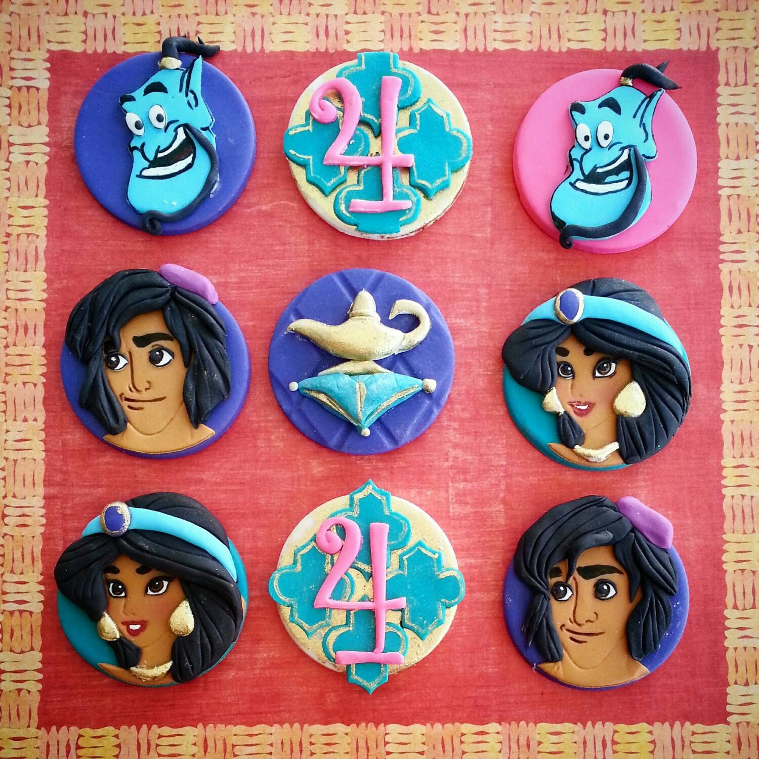 Princess Jasmine Alladin Edible Fondant Cupcake Toppers Etsy