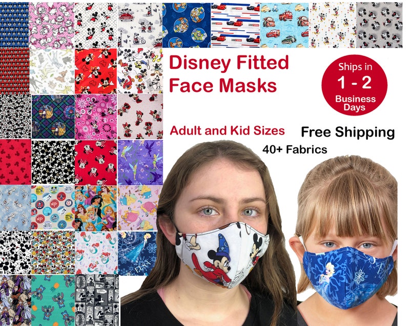 Disney Face Mask for Adults and Children Kids Fitted With 2 Etsy