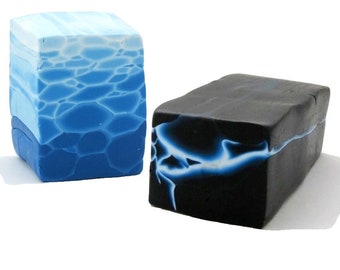 Water and lightning effect cane PDF tutorial for polymer clay