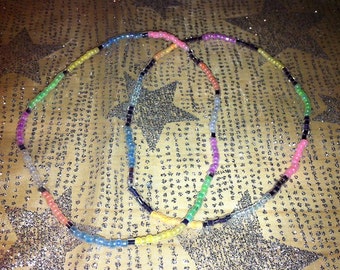 9 1/2" Multicolor Seed Beed Stretch Anklets, Sets of 2