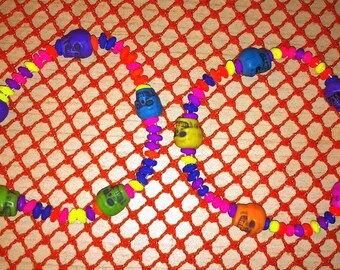 Neon Multicolor 2-Hole Seed Bead Stretch Bracelets, Sets of 2
