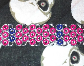 Adjustable Japanese Dragonscale Chainmaille  Bracelet with Lobster Clasps Goth Renaissance