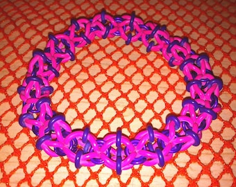 8" Bicone Hot Pink Chainmaille Stretch Bracelet