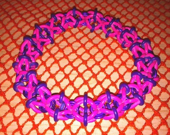 8" Bicone Hot Pink Chainmaille Stretch Bracelet