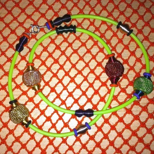Neon Green Rubber Tube Double-Wrap Minimalist Bracelet Cyber Gothic Steampunk Club