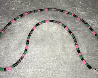 African Vinyl Heishi Disc Necklaces  Tribal Funky Multicolor Mod Art Deco Statement Jewelry