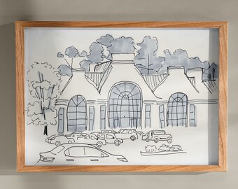 Salisbury University, Guerrieri Student Union, Salisbury, Maryland - Giclée Print Sketch