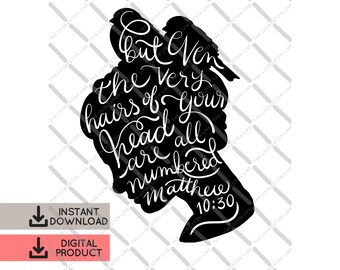 Girl with Sparrows Matthew 10 SVG Layered Cut File, Bible Verse Women SVG