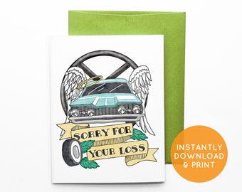 PRINTABLE Car Sympathy Card Sorry Your Car Died