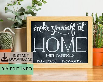 Chalkboard Style Wifi Password Printable