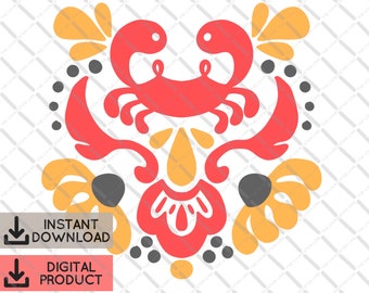 Maryland Crab SVG, DXF, PNG File, Floral Crab Clipart File