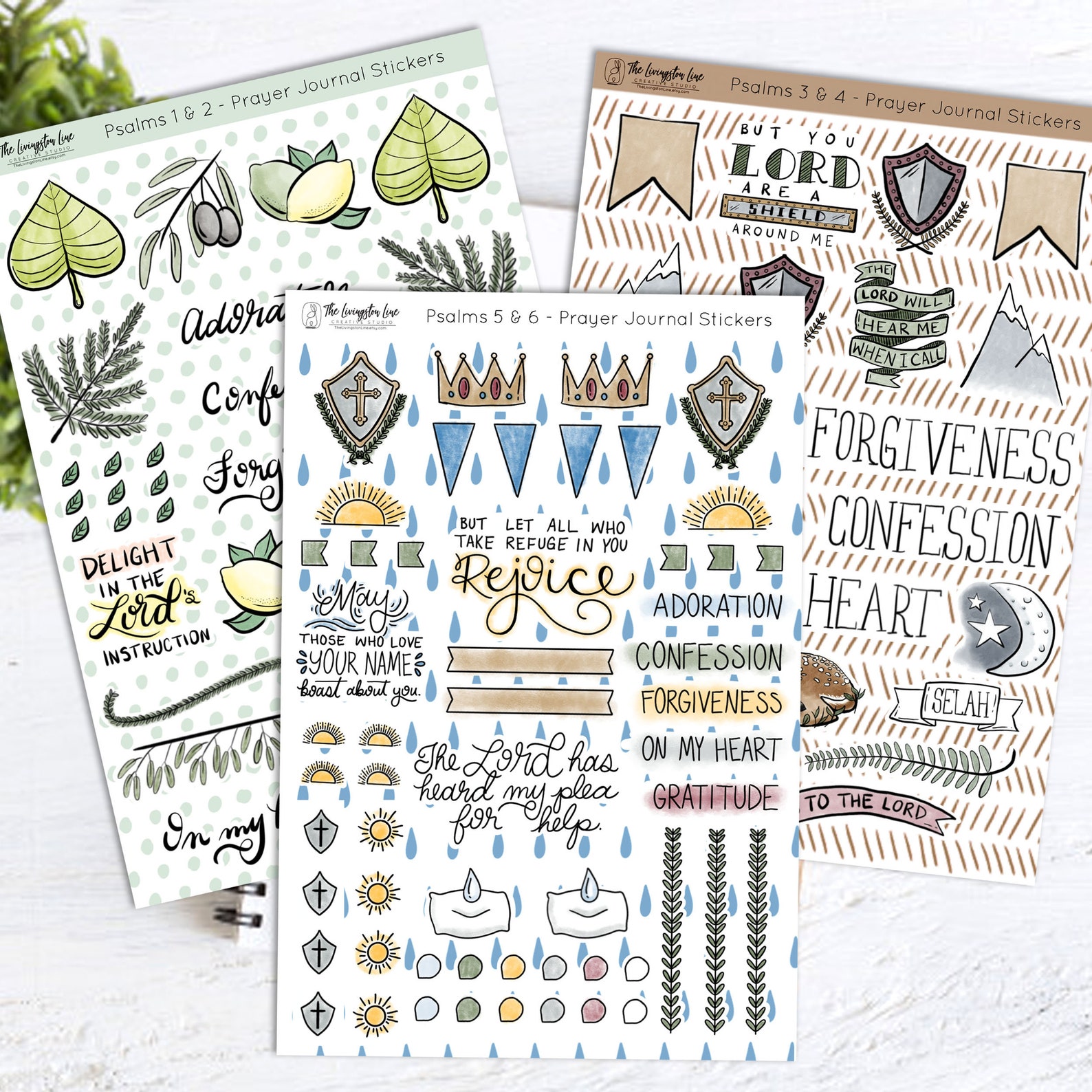 Prayer Journal Stickers Devotional Stickers Psalms 34 Etsy