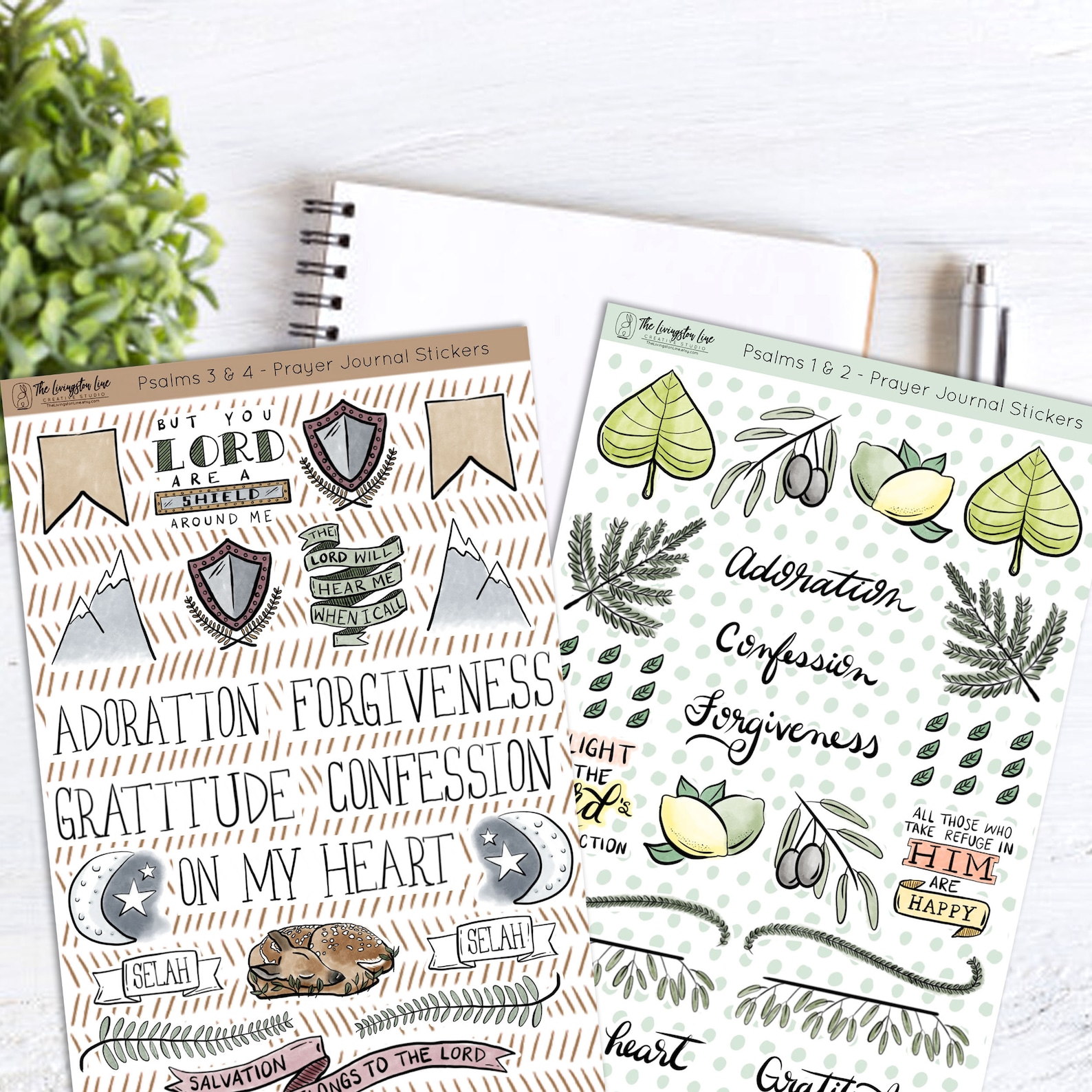 Prayer Journal Stickers Devotional Stickers Psalms 34 Etsy