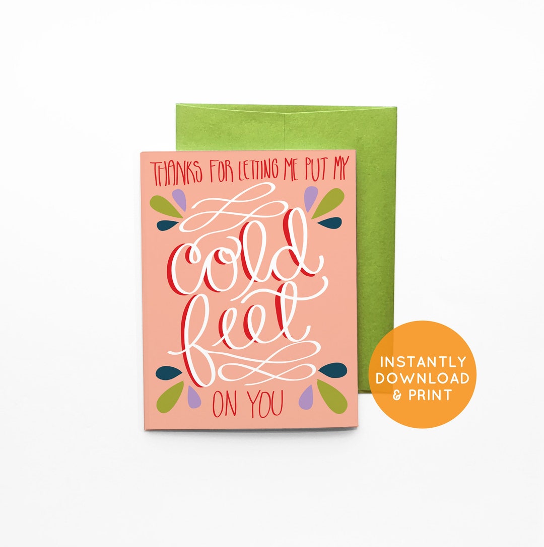 PRINTABLE Funny Cold Feet Valentine's Day Card Relatable Etsy