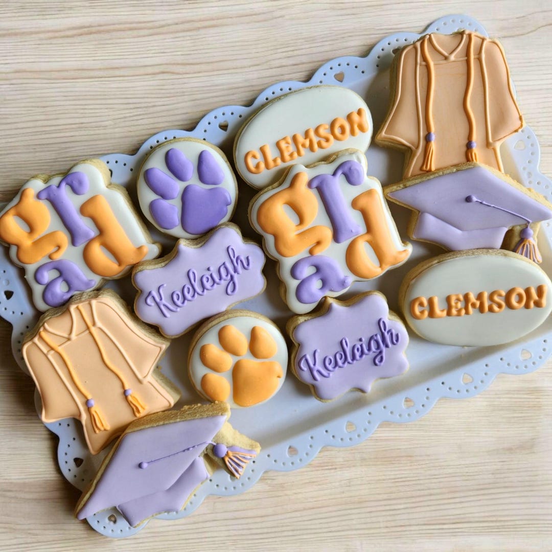 Graduation Cookies, Graduation Cookies, Clemson Graduation, Clemson ...