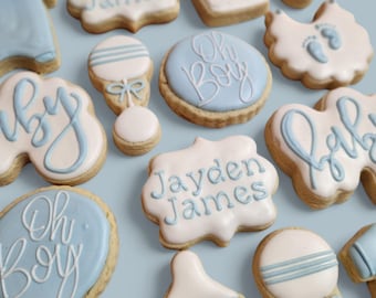 It&#39;s a Boy Cookies, Baby Shower Cookies, Personalized Baby Shower Cookies