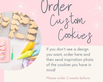 One Dozen Custom Decorated Sugar Cookies - One Dozen