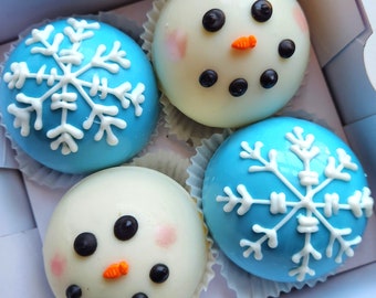 Hot Cocoa Bombs - Snowman/Snowflake 4 pack Individually Wrapped