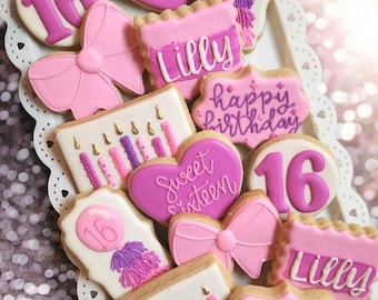 One DozenOne Dozen Birthday Cookies (Customize Colors/Age/Personalization)